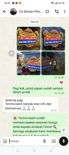 Testimonial Papan Bunga Pernikahan rembang